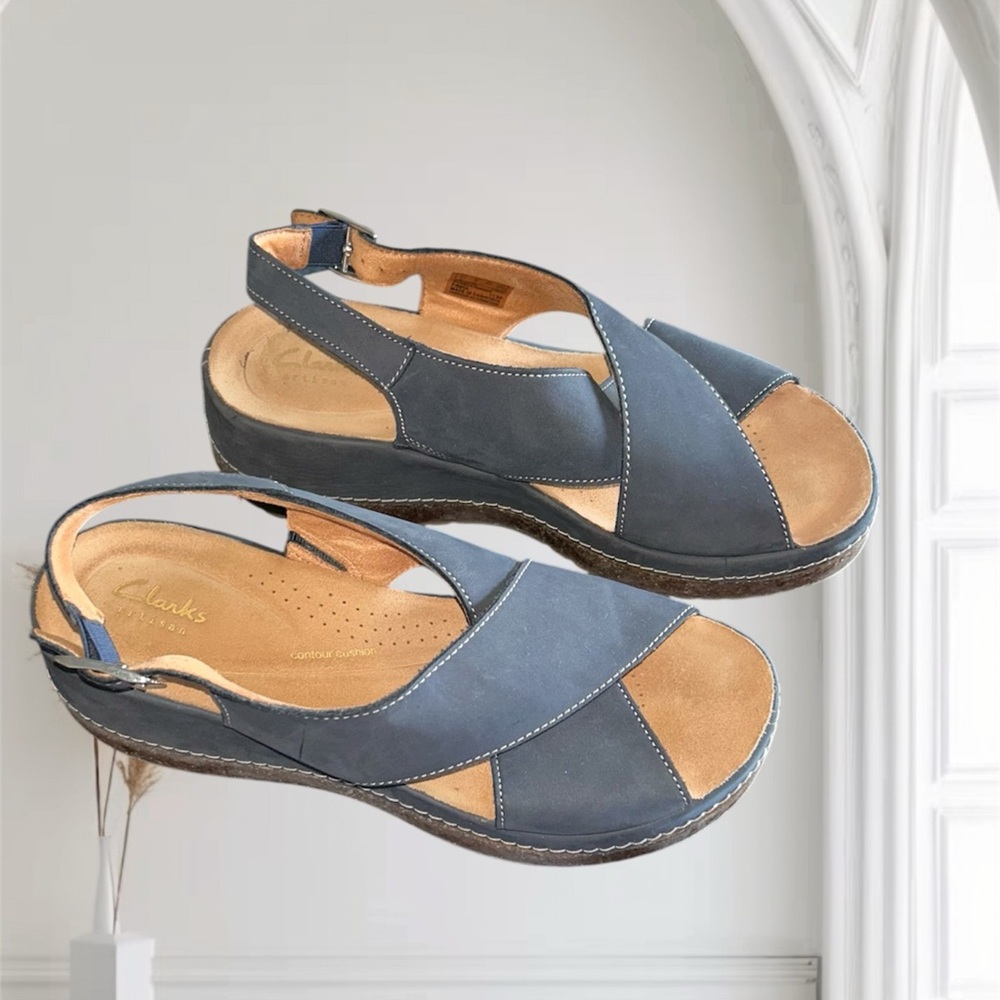 Clarks Kassanda Step Women's Blue and Tan Sandals